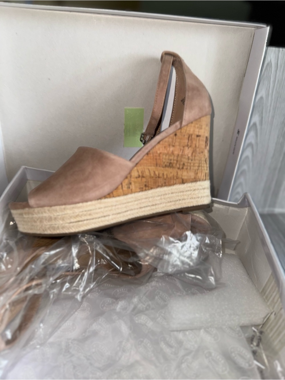 Steve Madden Women's Suede Espadrille Wedge Sandals - Taupe